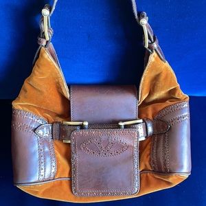 💯 % VALENTINO leather /velvet shoulder bag